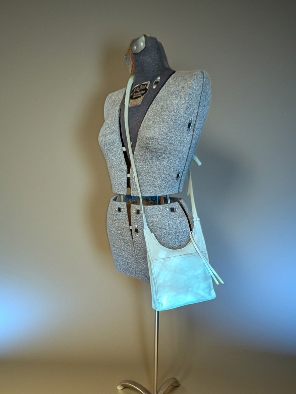 Lucky Brand Dina Leather Crossbody Bag in "Sea Foam" Light Pastel Blue-Green - Picture 3 of 12